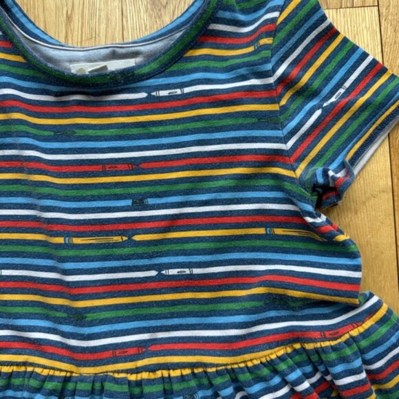 Tucker + Tate Rainbow Striped Dress Rust Chenille Cropped Sweater Outfit - Picture 8 of 12